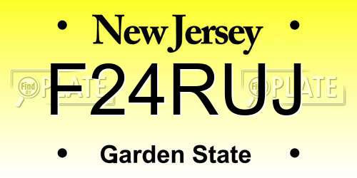 F24RUJ New Jersey License Plate