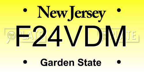 F24VDM New Jersey License Plate