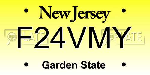F24VMY New Jersey License Plate
