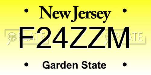 F24ZZM New Jersey License Plate
