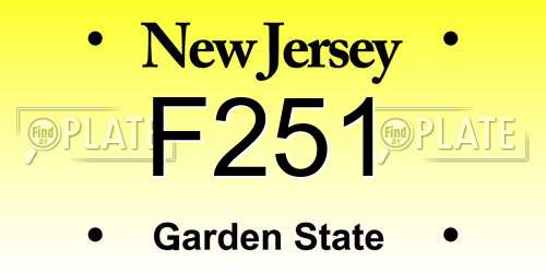 F251 New Jersey License Plate