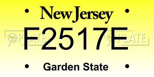 F2517E New Jersey License Plate