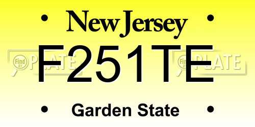 F251TE New Jersey License Plate