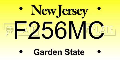 F256MC New Jersey License Plate
