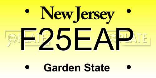 F25EAP New Jersey License Plate