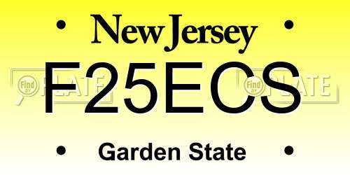 F25ECS New Jersey License Plate