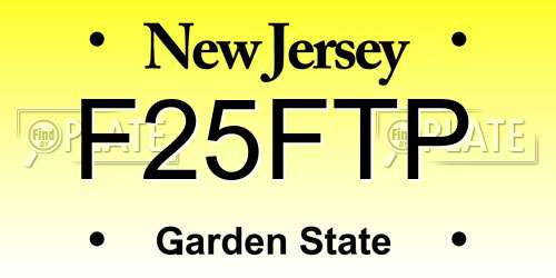 F25FTP New Jersey License Plate