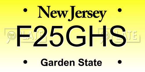F25GHS New Jersey License Plate