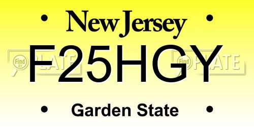 F25HGY New Jersey License Plate