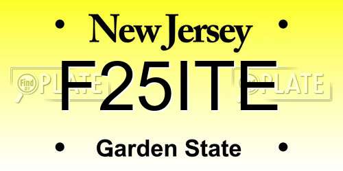 F25ITE New Jersey License Plate