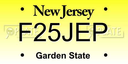 F25JEP New Jersey License Plate