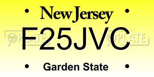 F25JVC New Jersey License Plate