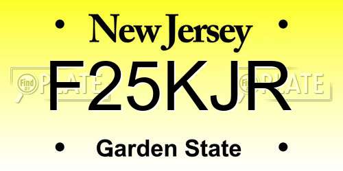 F25KJR New Jersey License Plate