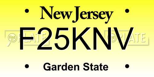 F25KNV New Jersey License Plate