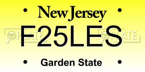 F25LES New Jersey License Plate