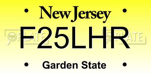 F25LHR New Jersey License Plate