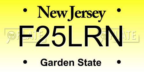 F25LRN New Jersey License Plate