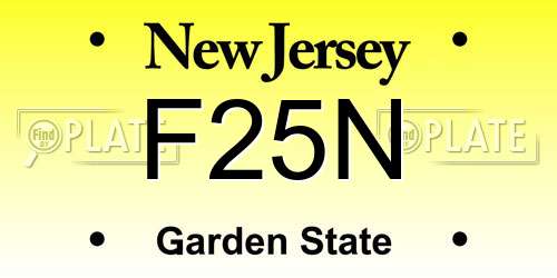 F25N New Jersey License Plate