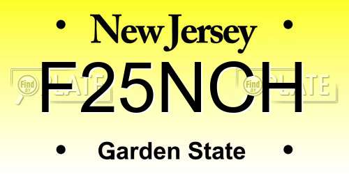F25NCH New Jersey License Plate
