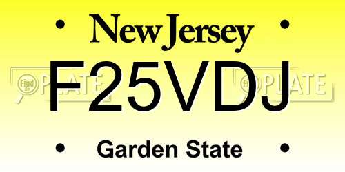 F25VDJ New Jersey License Plate