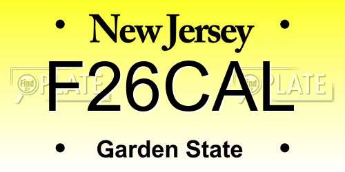 F26CAL New Jersey License Plate