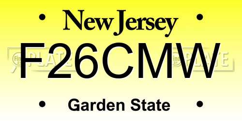 F26CMW New Jersey License Plate