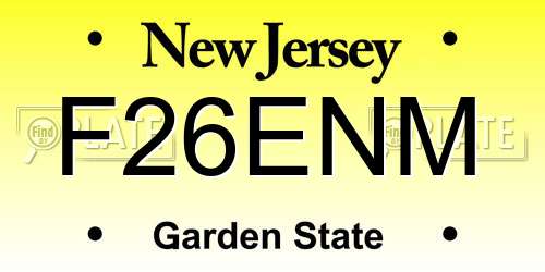 F26ENM New Jersey License Plate