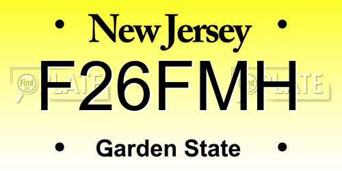 F26FMH New Jersey License Plate