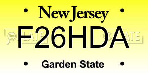 F26HDA New Jersey License Plate