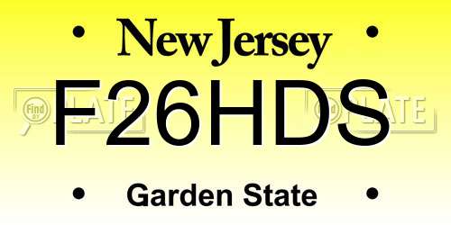 F26HDS New Jersey License Plate