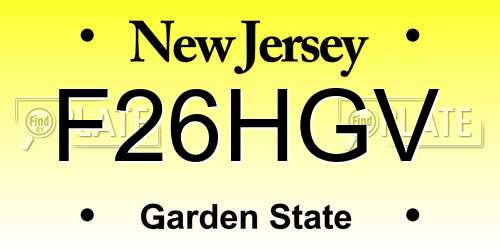 F26HGV New Jersey License Plate