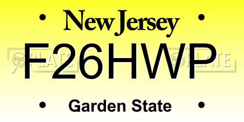F26HWP New Jersey License Plate