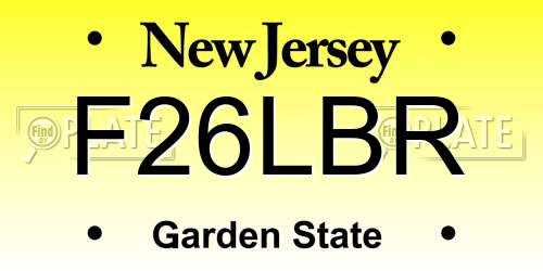 F26LBR New Jersey License Plate