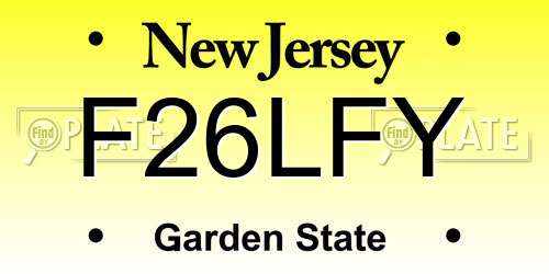 F26LFY New Jersey License Plate