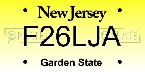 F26LJA New Jersey License Plate
