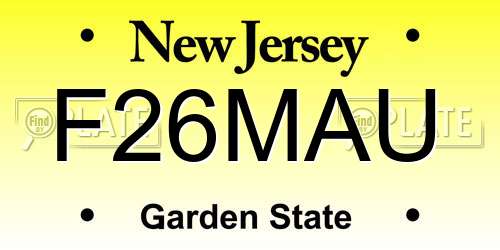 F26MAU New Jersey License Plate