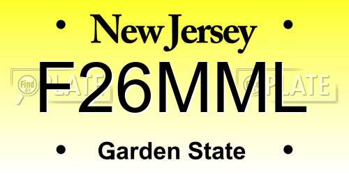 F26MML New Jersey License Plate