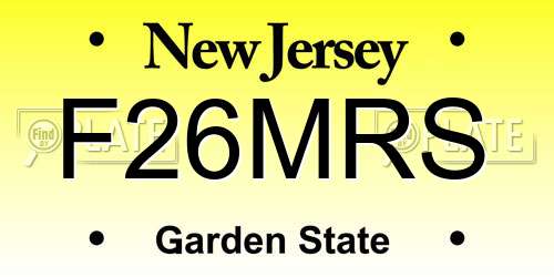 F26MRS New Jersey License Plate