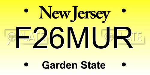 F26MUR New Jersey License Plate