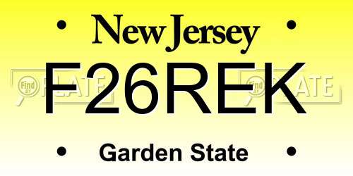 F26REK New Jersey License Plate