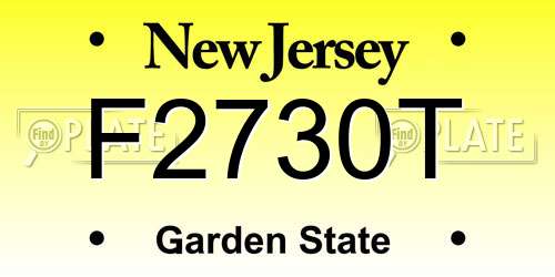 F2730T New Jersey License Plate