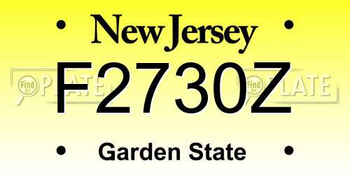 F2730Z New Jersey License Plate