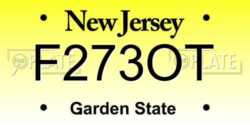 F273OT New Jersey License Plate