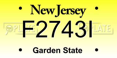 F2743I New Jersey License Plate