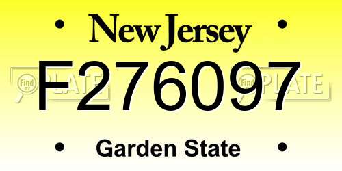 F276097 New Jersey License Plate