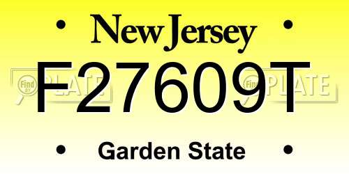 F27609T New Jersey License Plate