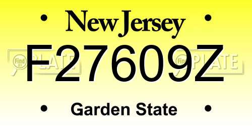 F27609Z New Jersey License Plate