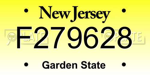 F279628 New Jersey License Plate