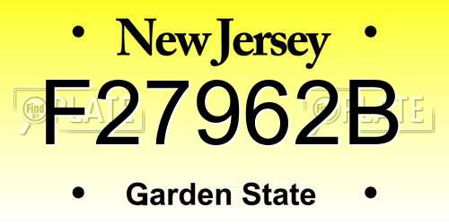 F27962B New Jersey License Plate