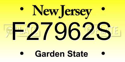 F27962S New Jersey License Plate